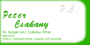 peter csakany business card