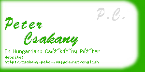 peter csakany business card